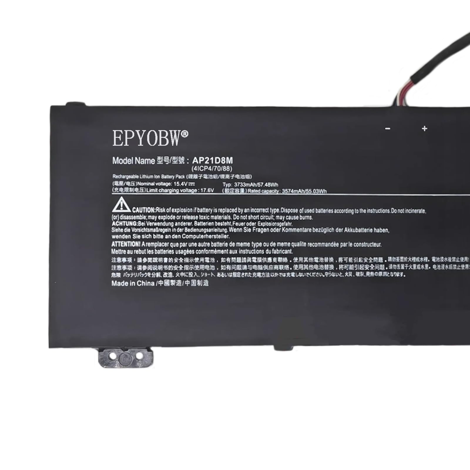Amazon.com: EPYOBW AP21D8M Laptop Battery 57Wh 3733mAh 15.4V KT
